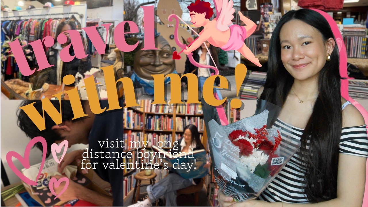TRAVEL WITH ME! VISITING MY LONG-DISTANCE BOYFRIEND!  (matcha, thrifting, & more)