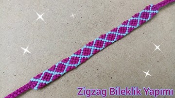Zigzag Bileklik Yapımı / Zigzag Bracelet Tutorial / Friendship Bracelet / İpten Bileklik Yapımı