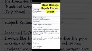 road damage repair request letter  #shortvideos #shortsfeed #shortsviral #shorts