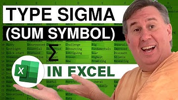 Excel How To Type The Sum Symbol or Sigma In Excel - Episode 2575
