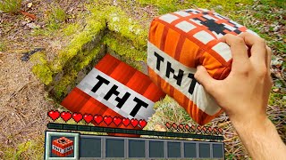 Minecraft in Real Life POV - SECRET TNT TRAP in Realistic Minecraft 創世神第一人稱真人版