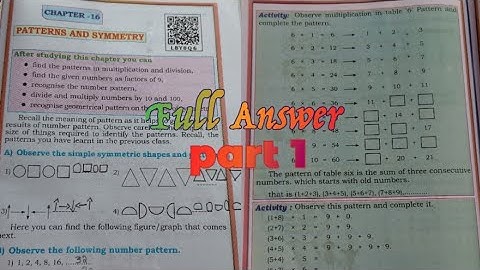|| 4th STD maths|| chapter -16 Patterns and symmetry|| Full answer