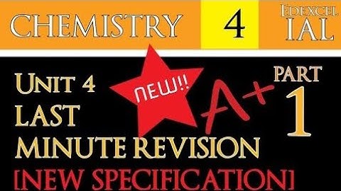[WCH14] IAL Edexcel Chemistry Unit 4 Last Minute Revision | Part 1