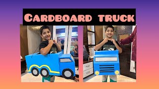 How to make easy cardboard truck for kids 🚚 | Making of Ayaad concert cardboard truck | fancy dress