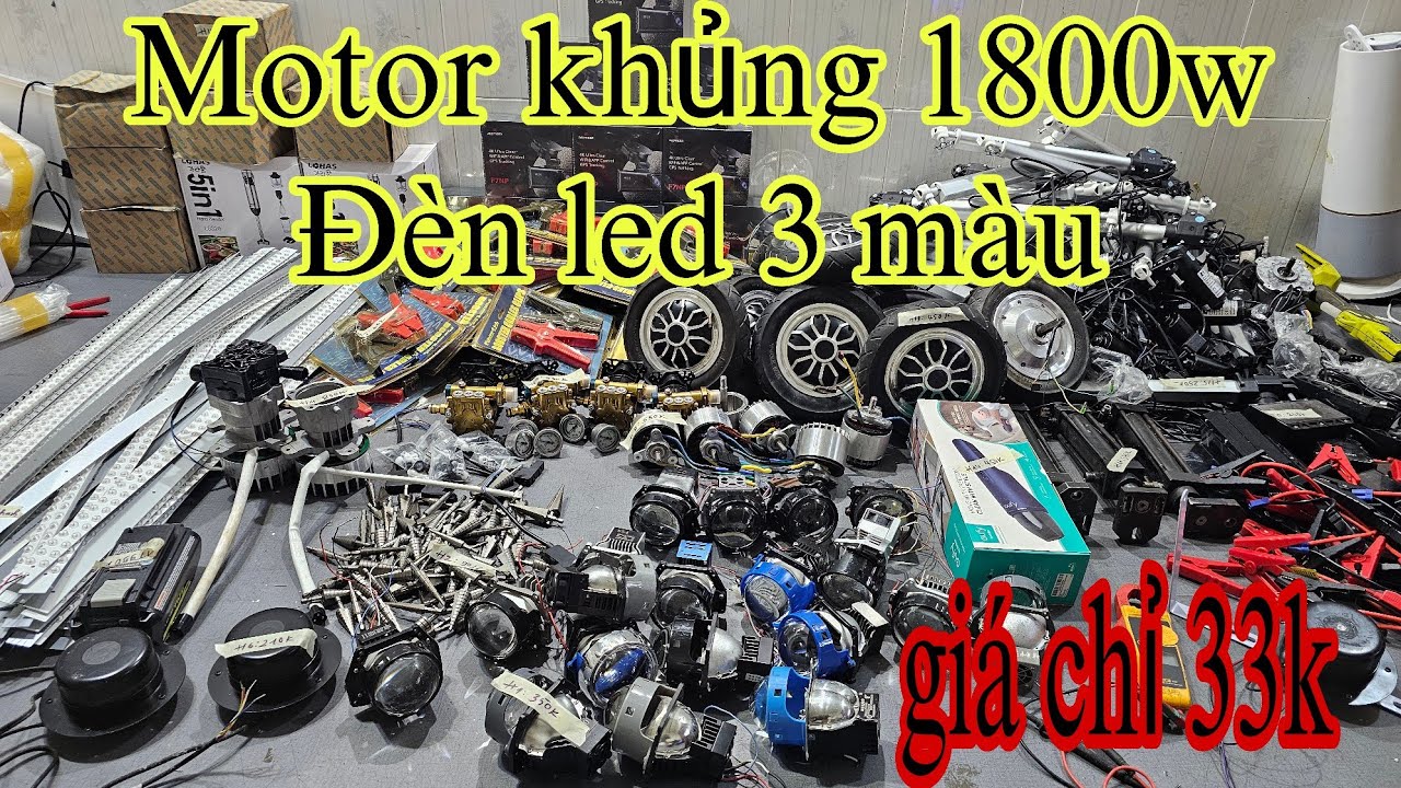Đèn led 3 màu, Motor 1800w, Ben điện, Camera hành trình, Đèn bi cầu, Kích bình ôtô, Bánh cân bằng