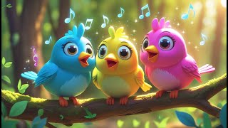 Little Birds Rhyme 🐦✨ | Cute Cartoon Video for Kids | Nursery Rhyme Song 🎵