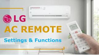 How To Use LG Split Ac Remote ( Functions & Settings Guide )