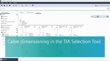 Cable dimensioning in the TIA Selection Tool