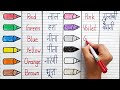 Write color name  colour name in english and hindi       rango ke naam likhe