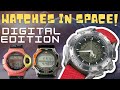 Cosmic timekeeping digital watches in space
