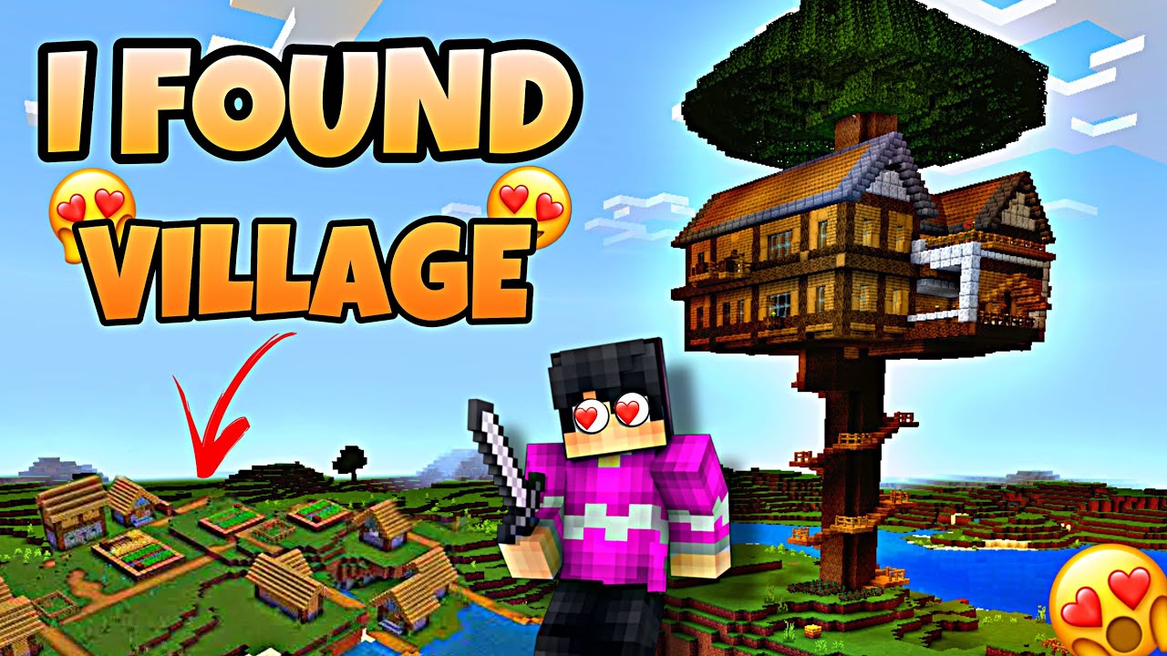 I FOUND A VILLAGE NEAR MY TREEHOUSE IN MINECRAFT || MINECRAFT SURVIVAL ...