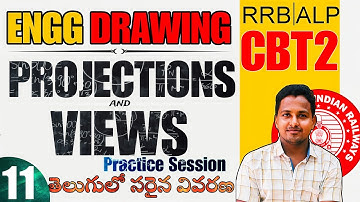 RRB ALP Engineering Drawing for CBT2 || Projections and Views ||  #alpcbt2 #railwayexam #technician