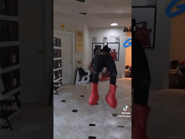 Duke Dennis does backflip in big red boots‼️‼️‼️#amp #shorts #dukedennis class=