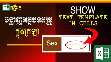 របៀបបង្ហាញអត្ថបទគម្រូក្នុងក្រឡា | Show text template in cells | MsOffice Learning | Learn Excel