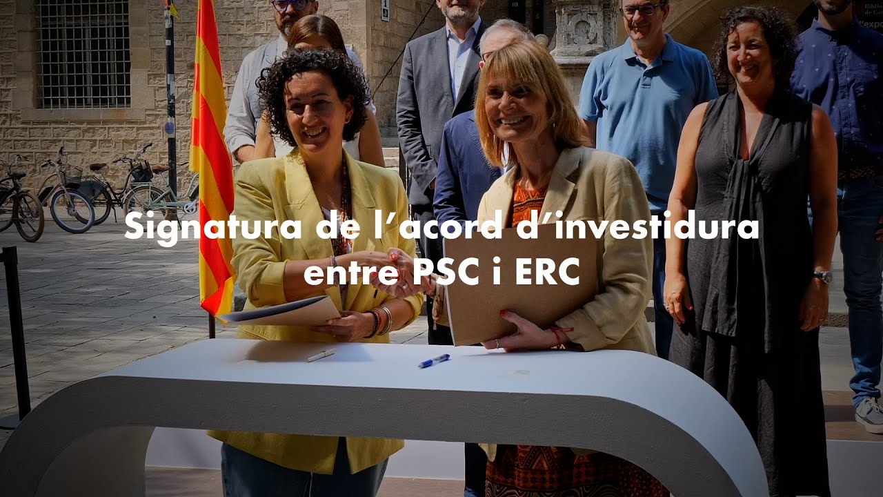 🎥🤝 Signatura de l'acord d'investidura entre el PSC i ERC 07/08/2024 ...