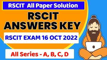 RSCIT Answer Key LIVE Exam 16 October 2022 | RSCIT Today Answer Key 16 Oct |  RSCIT Paper Solution