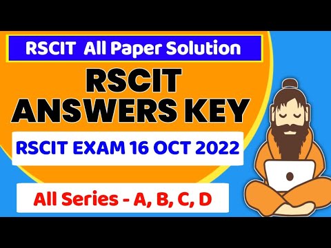 RSCIT Answer Key LIVE Exam 16 October 2022 | RSCIT Today Answer Key 16 Oct |  RSCIT Paper Solution