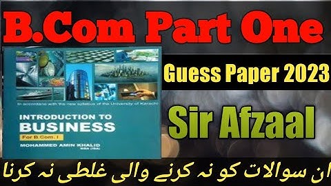 B.Com part one Introduction To business Guess paper 2023|Important questions introduction to busines