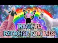 Magical rainbow exercise for kids  unicorns fairies and mermaids  indoor activities for children