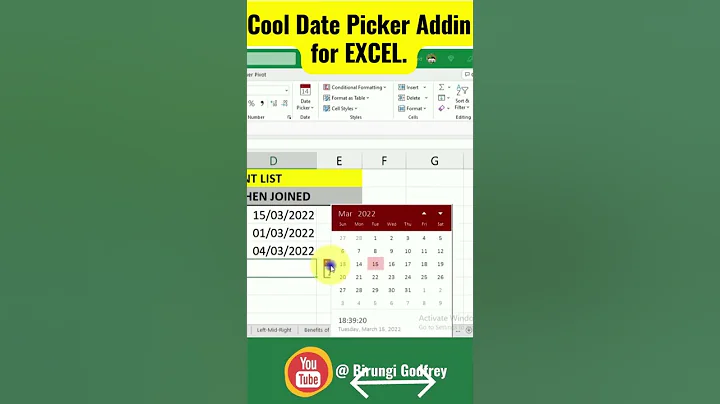 How to add Date Picker in Excel