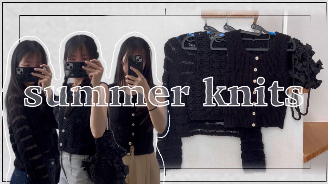 Summer knits in black | knitting vlog (sub)