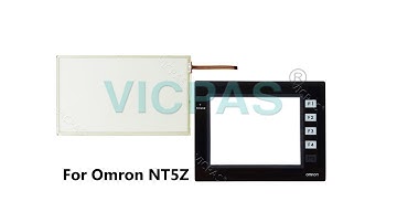 Touch screen panel for Omron NT5Z-ST121B-EC repair with front overlay, membrane keypad and lcd displ