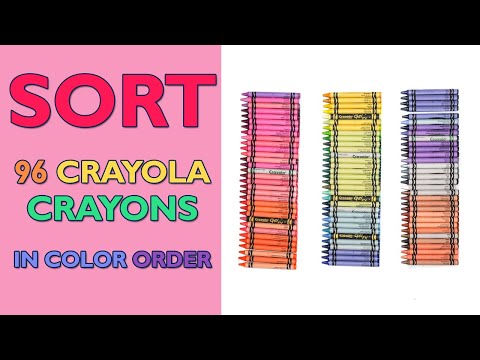 64 Crayons Color Order! Sort all the Crayola Crayons from the 64 Count Box.  