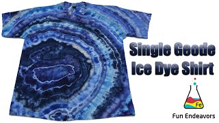 Tie Dye Pattern:  Ice Dyeing A Single Blue Geode Tie Dye Shirt