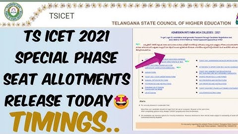 TS ICET 2021 Special Phase Seat Allotments Release Today 🤩