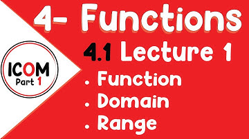 ICOM Part 1 | B. Math | 4.1 - Function & Graphs | Lecture 1
