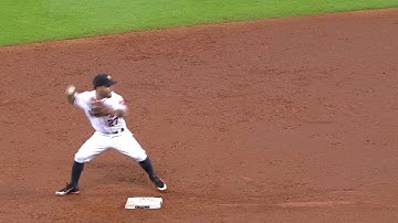 TB@HOU: Correa makes a nice stop to begin 6-4-3 DP