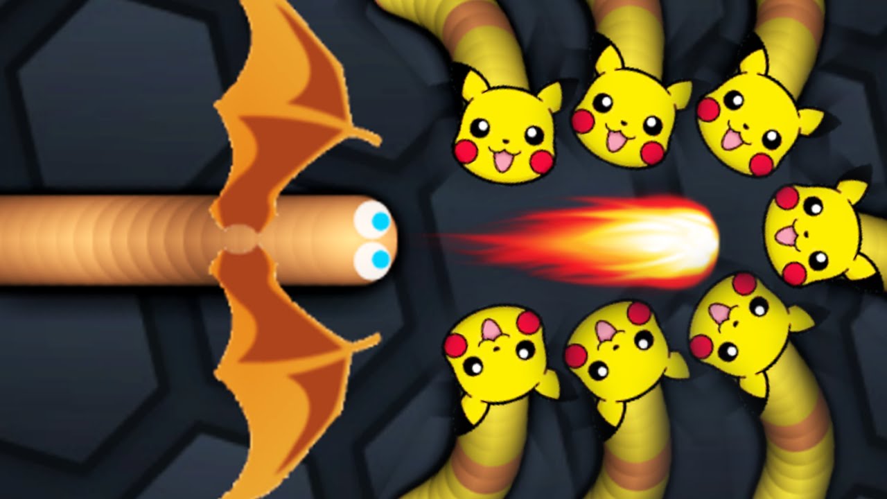 Slitherio Evil Flying Snake Vs Pokemon Pikachu Skin Mod Slitherio Epic Gameplay