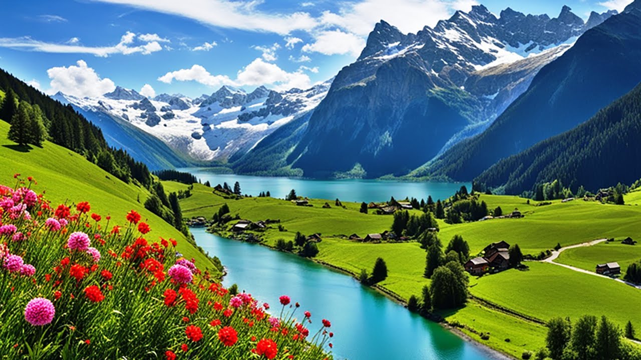 Hermosos paisajes de los Alpes Suizos, música relajante, bellos escenarios Suiza | Switzerland [02]