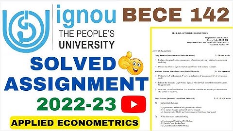 BECE 142 SOLVED ASSIGNMENT 2022-23
