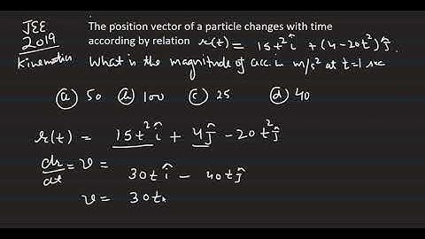 The position vector of a particle changes with time according by relation, #JEE 2019#kinematics
