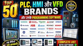 TOP 50 PLC, HMI &amp; VFD Brands + Programming Software | Complete Industrial Automation Guide Hindi