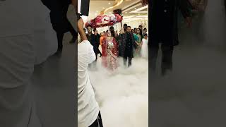 bridal entry with fog #wedding #weddingdress