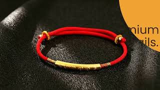 Player Profile 24K Gold Red String Protection Bracelet | Handcrafted by Three Buddha Love ✨