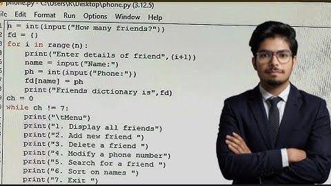 "Python Dictionary Project – Friends Contact Book with Menu Driven Program"