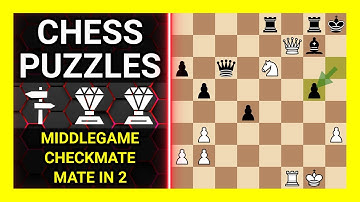 Chess Puzzles to Practice. Themes: Middlegame, Checkmate, Mate in 2. Learn Chess
