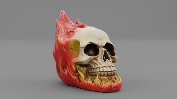 Skull on fire