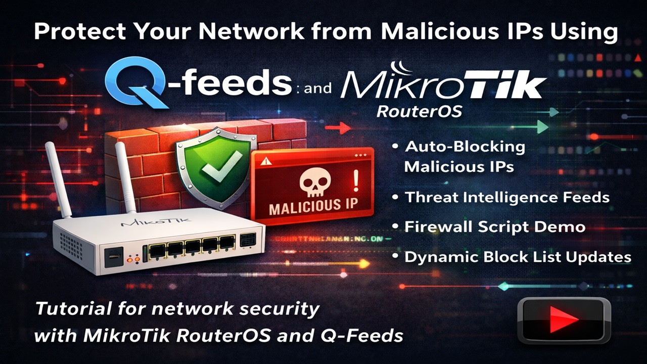 Защитите свою сеть от вредоносных IP-адресов с помощью Q-Feeds и MikroTik RouterOS.