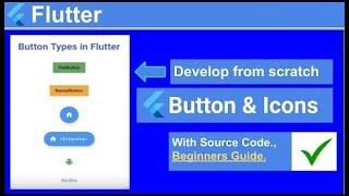 How to Add App icons in #Flutter | #FlutterButtons | Buttons & Icons | Learn Flutter with Hidden Box