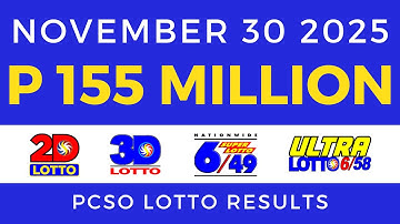 Lotto Result Today 9pm November 30 2025 PCSO