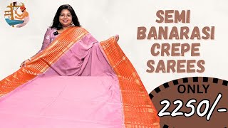 Flat 2250. Feel Effortlessly Stylish in Banarasi Crepe Sarees. Soft, Lightweight & Elegant. screenshot 3