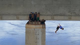 El Salto de los Ángeles/ Saltos deportivos desde el puente Caroní, creciente del río 2021