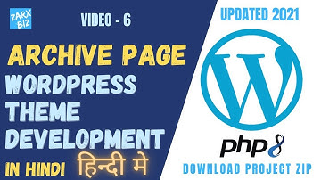 #6 WordPress Archive Tutorial In Hindi Archive page in WordPress Updated 2021