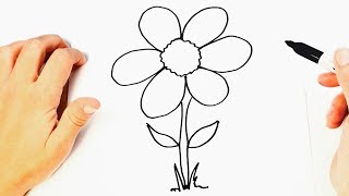 Como dibujar una Flor Bonita de Forma Fácil y Rápida. | Doovi