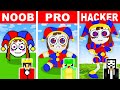 Noob vs pro pomni digital circus house build challenge in minecraft