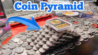 COIN PYRAMID Inside The High Limit Coin Pusher Jackpot ASMR